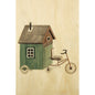 Wood postcard winter home on wheels W