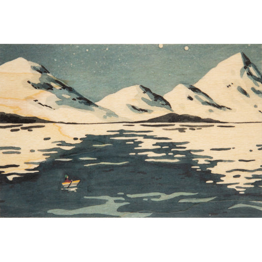 Carte en bois winter lake W
