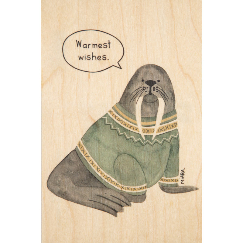 Wooden map winter walrus W