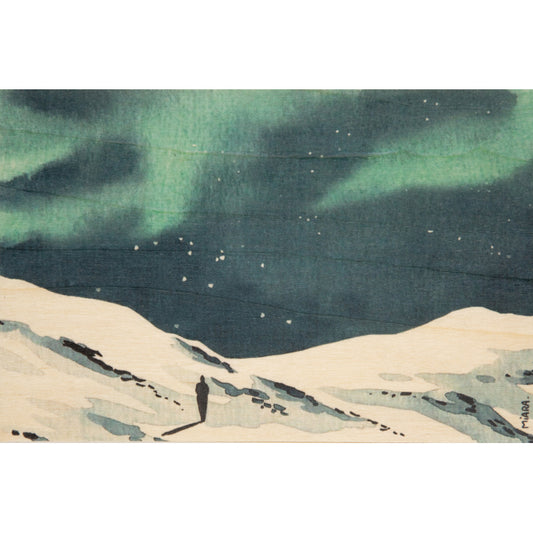 Carte en bois winter night W