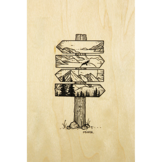 Carte en bois winter signs W