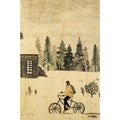 Wooden map winter snowbike W