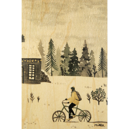 Carte en bois winter snowbike W