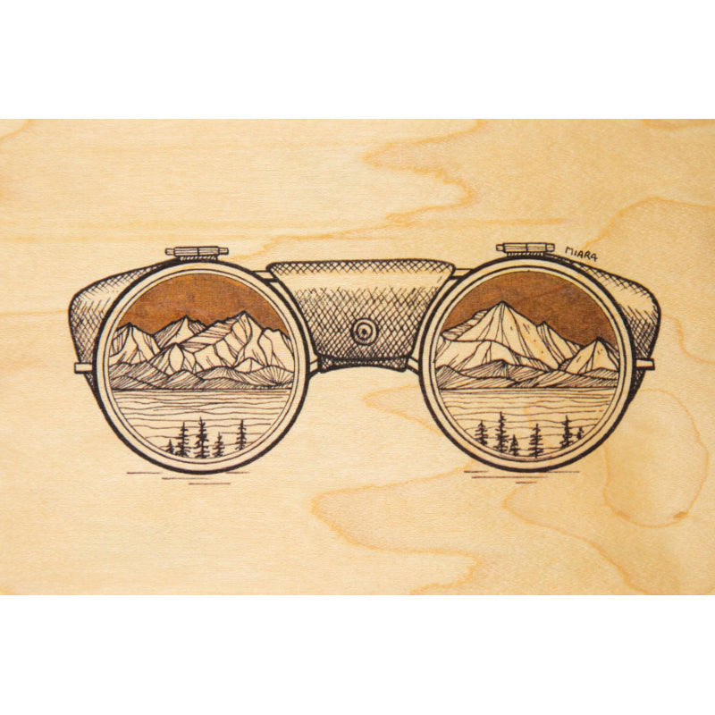 Wooden card winter sunglasses W