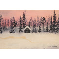 Wooden card winter sunrise W