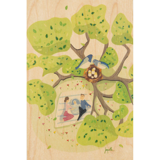 Carte en bois wishes birth W