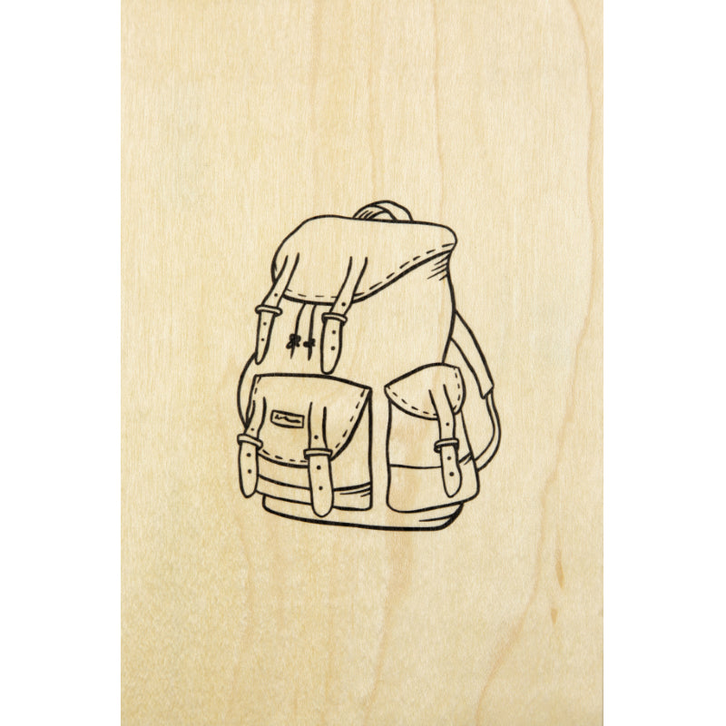 Wooden map + backpack W