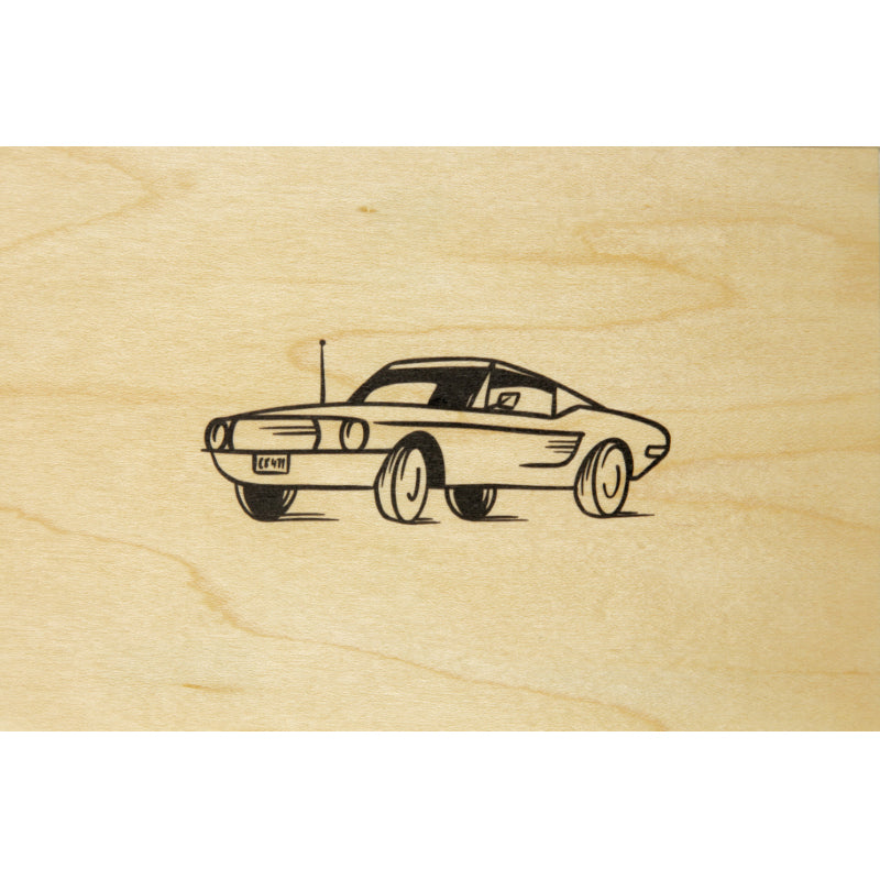 Wood postcard wood + car W