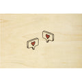 Wood postcard wood + hearts W