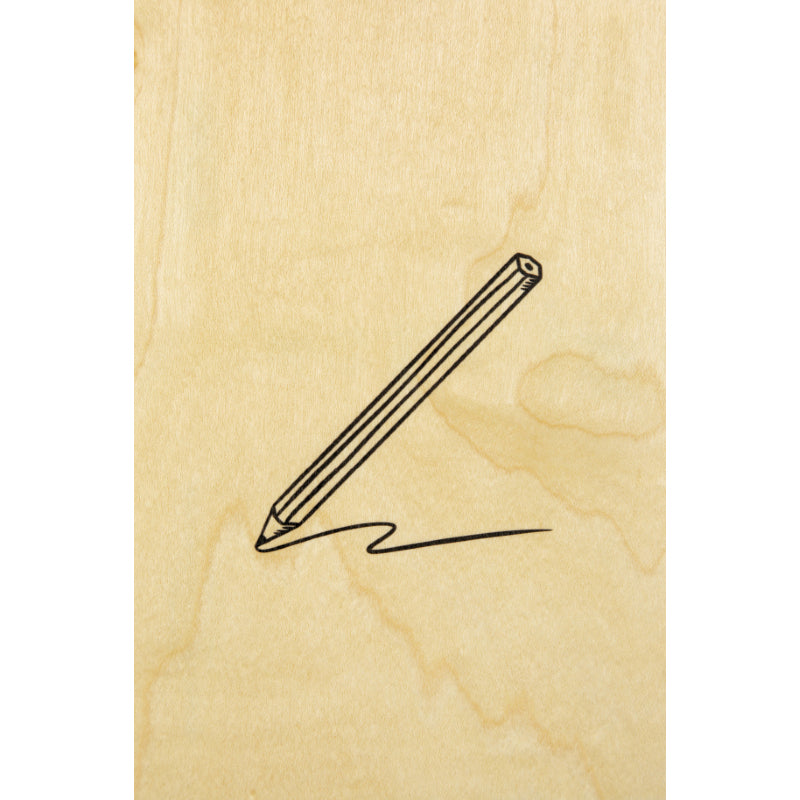 Wood postcard wood + pencil W
