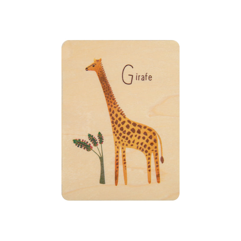 Petite carte en bois abc girafe W