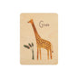 Petite carte en bois abc girafe W
