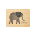 Petite carte en bois abc éléphant W