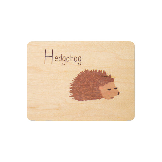 Petite carte en bois abc hedhehog W
