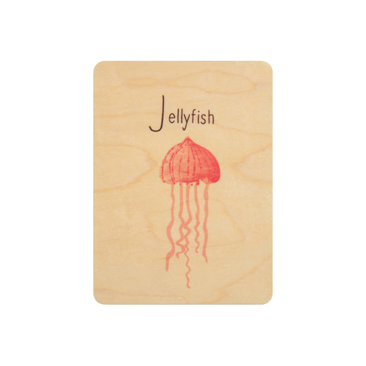 Petite carte en bois Jellyfish