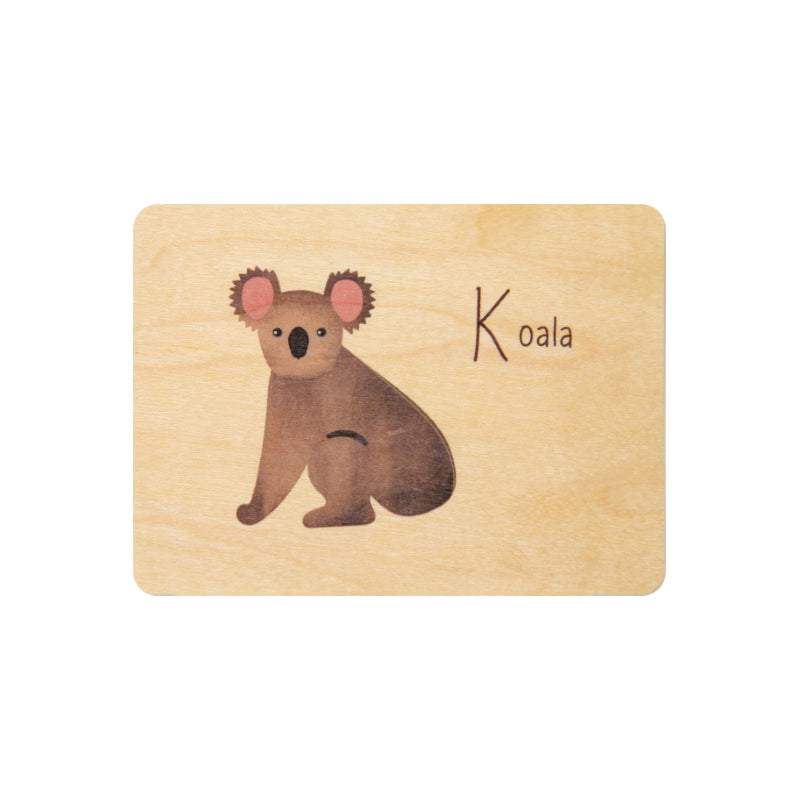 Petite carte en bois abc koala W