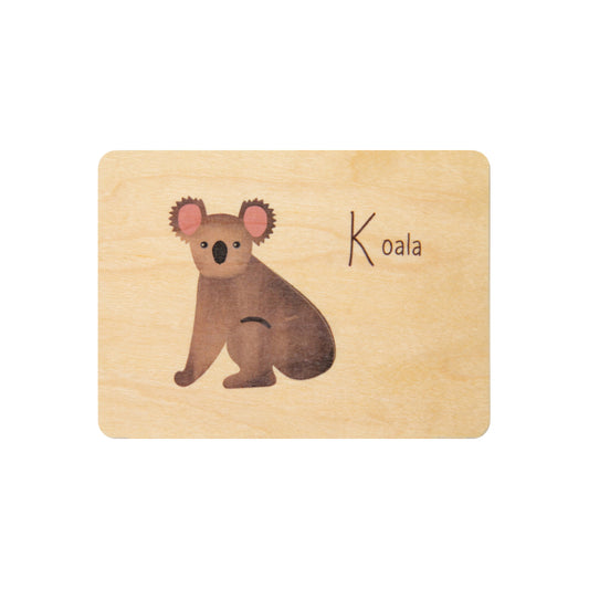 Petite carte en bois abc koala W
