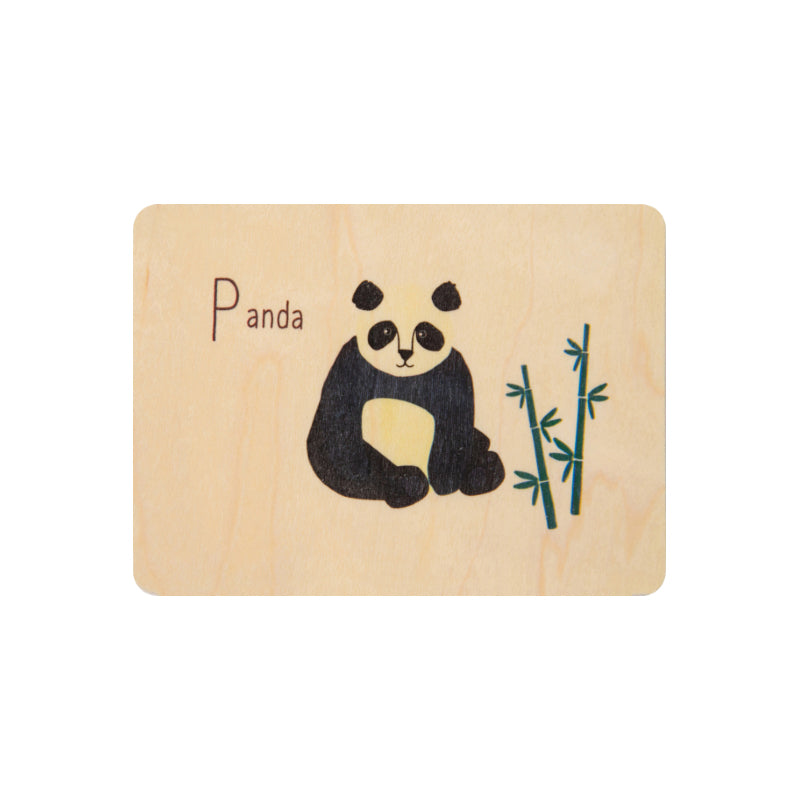 Petite carte en bois abc panda W