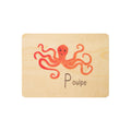 Petite carte en bois abc poulpe W
