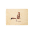 Petite carte en bois abc raccoon W