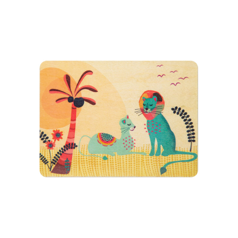 Petite carte en bois abc savane W