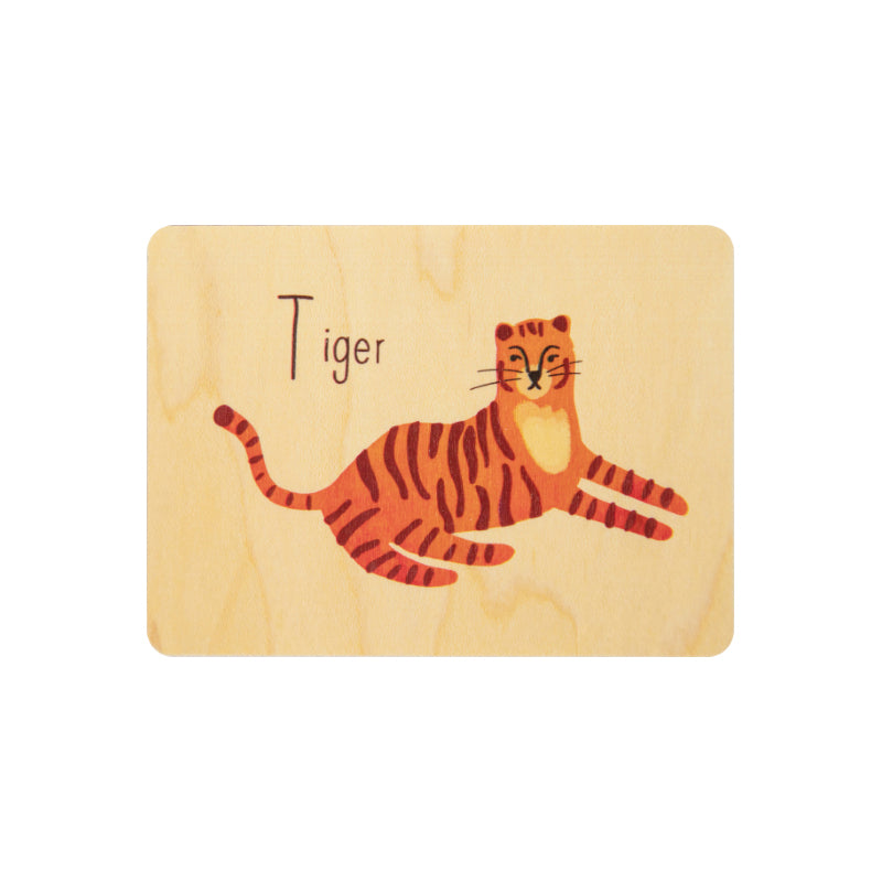 Petite carte en bois abc tiger W