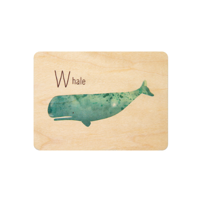 Petite carte en bois abc whale W