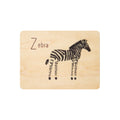 Petite carte en bois abc zebra W