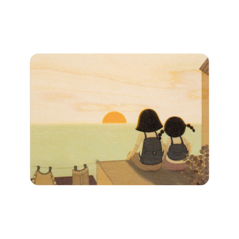 Petite carte en bois kids 2 sunset W