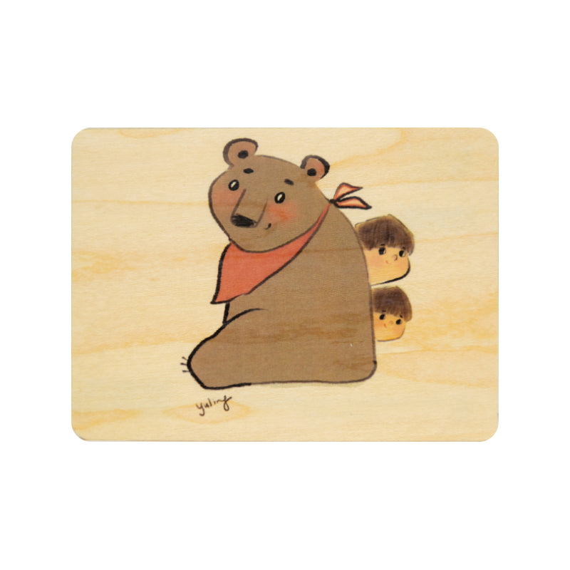 Petite carte en bois kids 3 bear W
