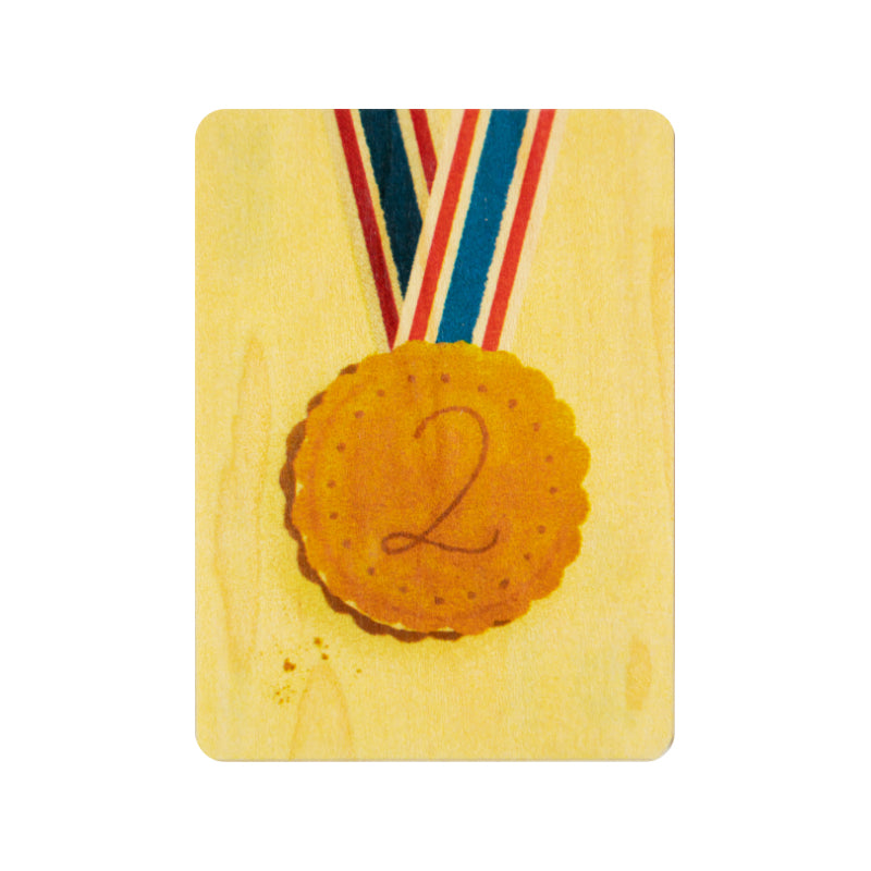 Petite carte en bois numbers 2 W