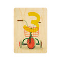 Petite carte en bois numbers 3 W