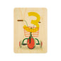 Petite carte en bois numbers 3 W
