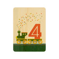 Petite carte en bois numbers 4 W