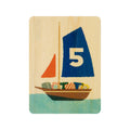 Petite carte en bois numbers 5 W